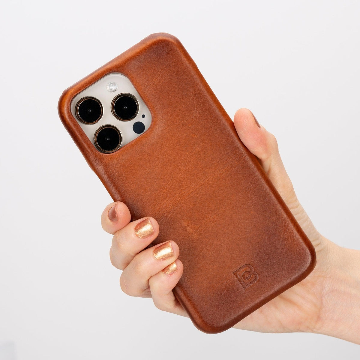 Tours Coque arrière entièrement en cuir à clipser pour iPhone 15 Pro Max (6.7") F360