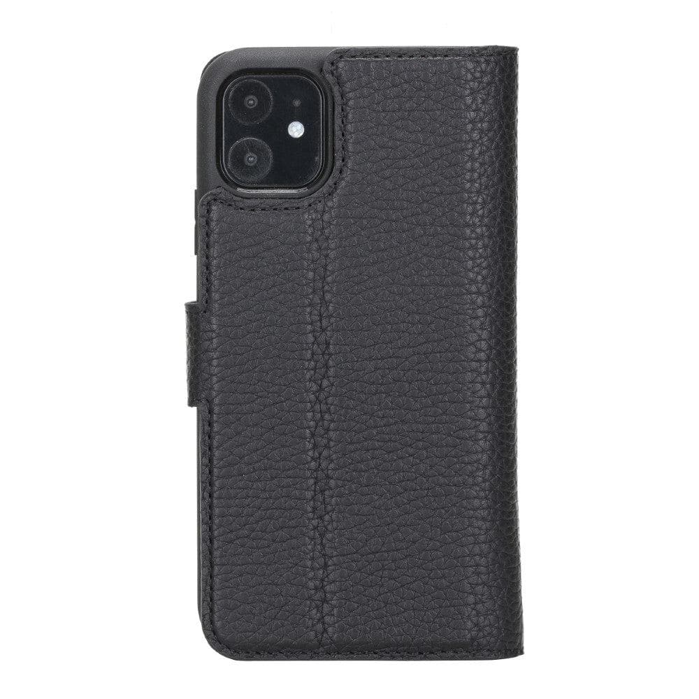 Black phone case with card slots on a white background