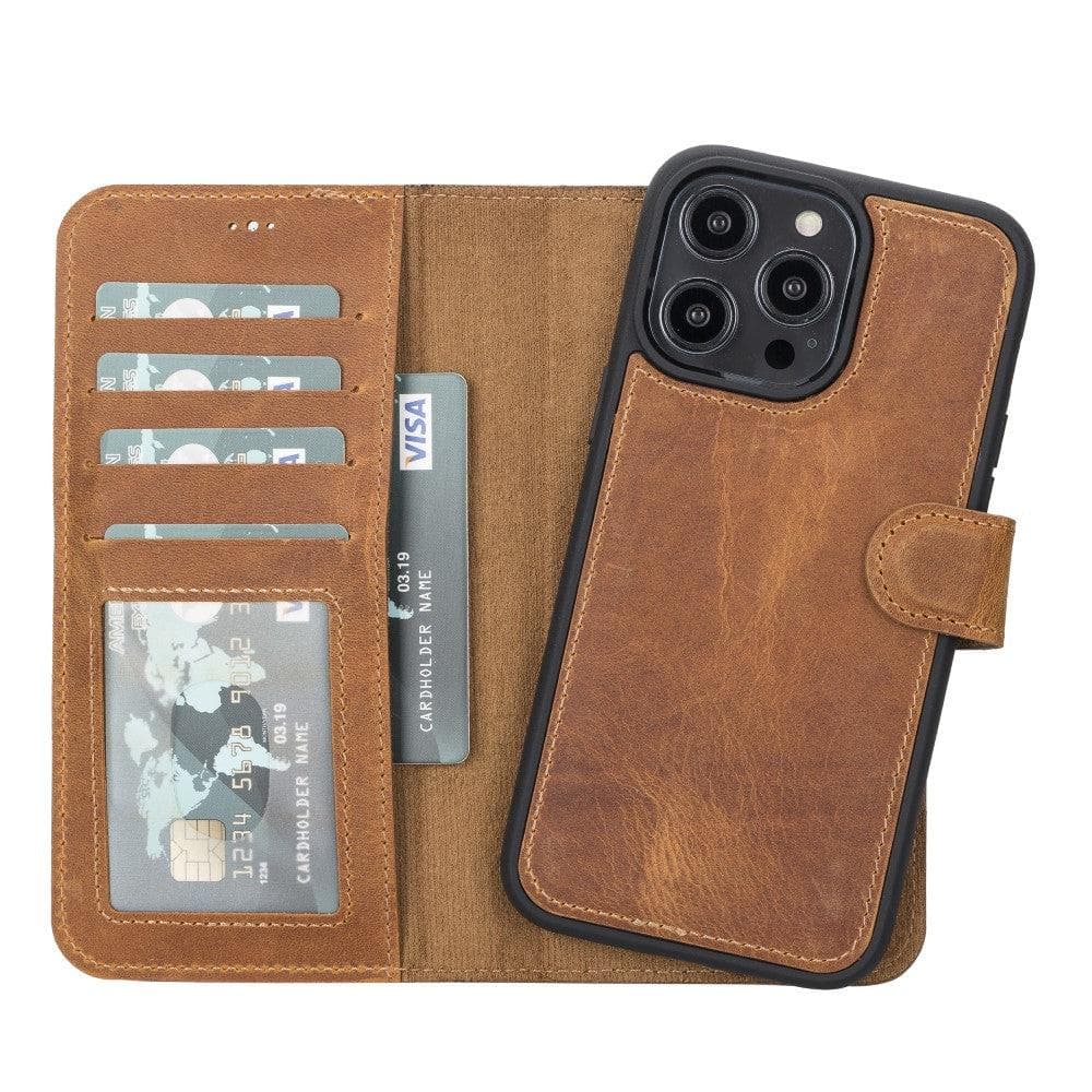 Étui portefeuille en cuir pour iPhone 14 (6.1")