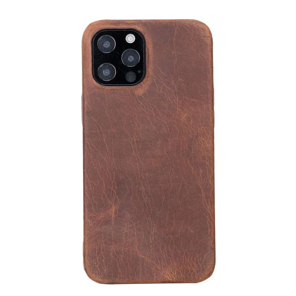 Brown leather phone case on a white background