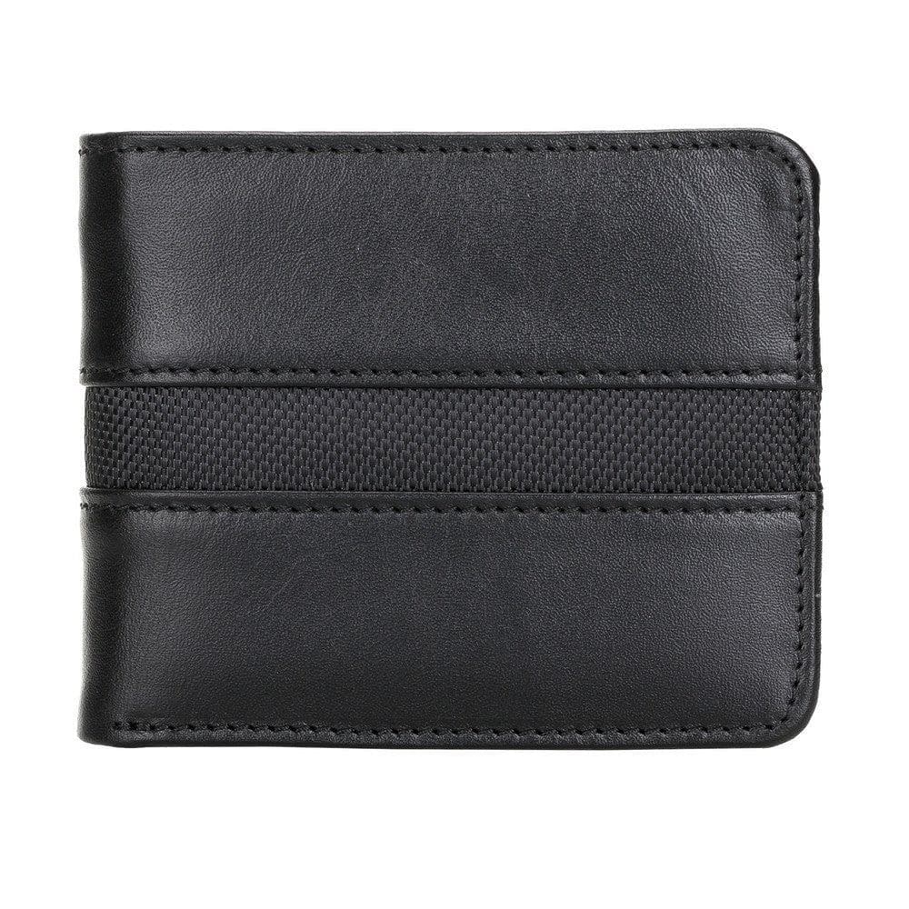 Black leather wallet on a white background