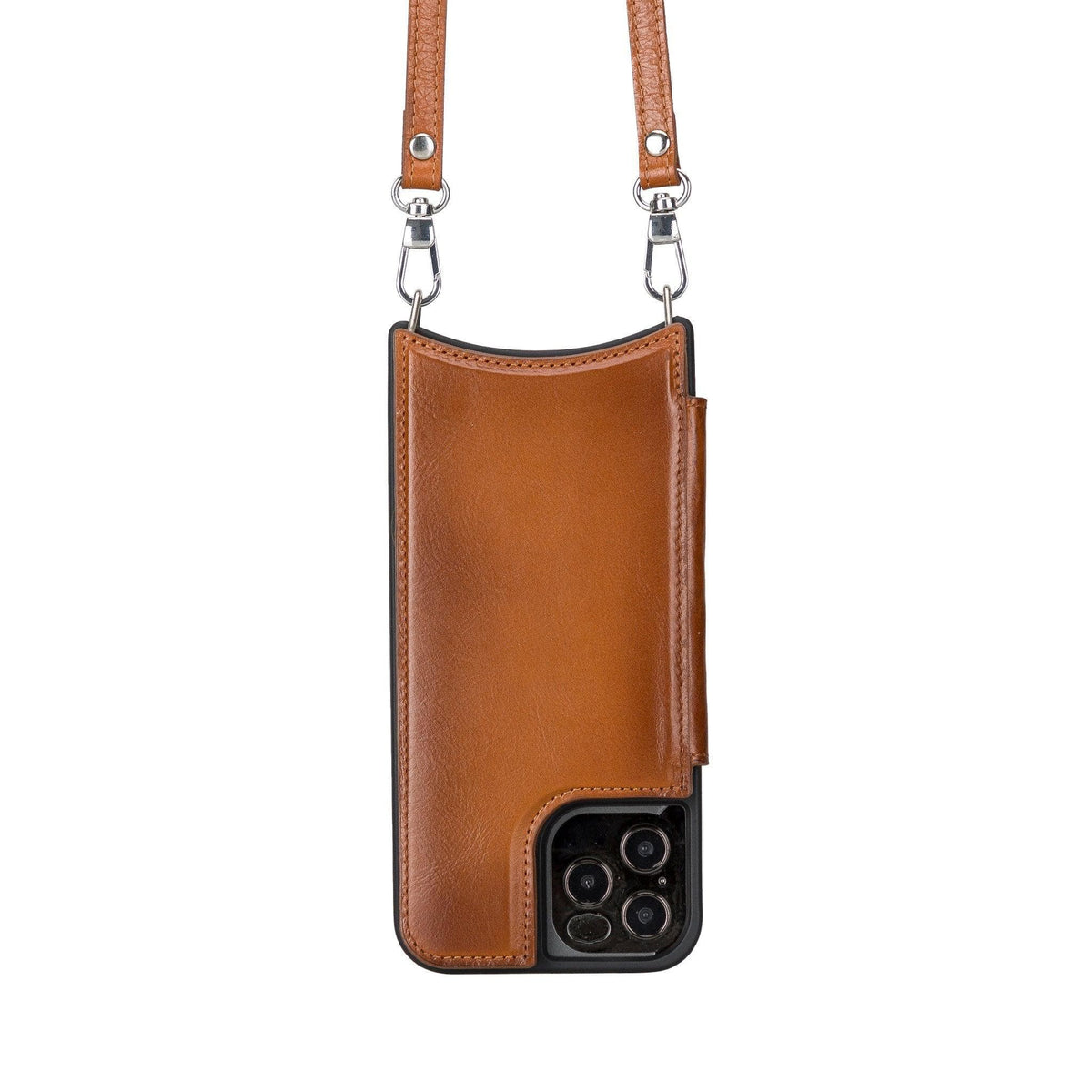 Saff iPhone 12 Pro Max (6.7") Leather Case with Shoulder Strap