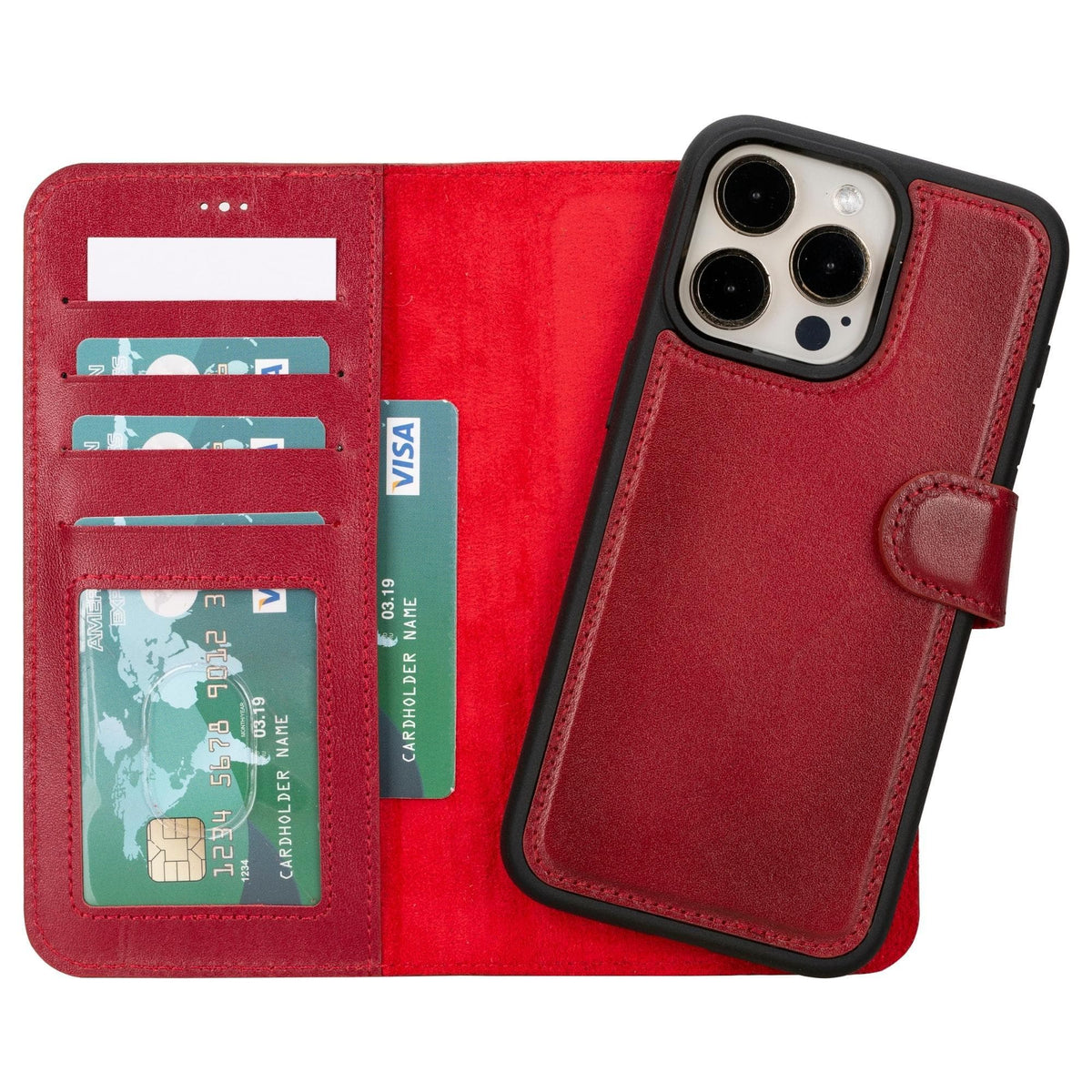 Étui portefeuille en cuir Cannes pour iPhone 15 (6.1")