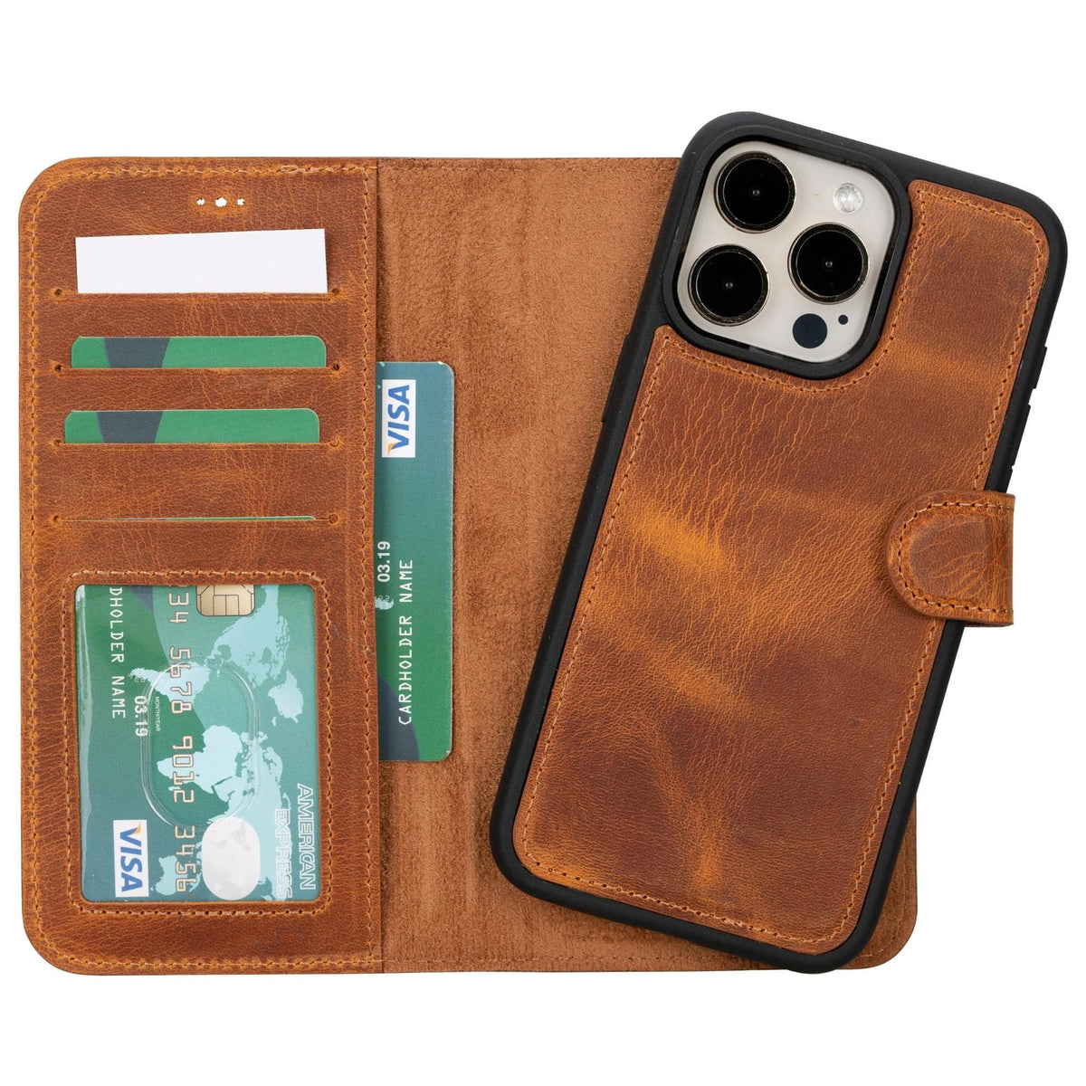 Cannes iPhone 15 Pro Max (6.7") Leather Wallet Case