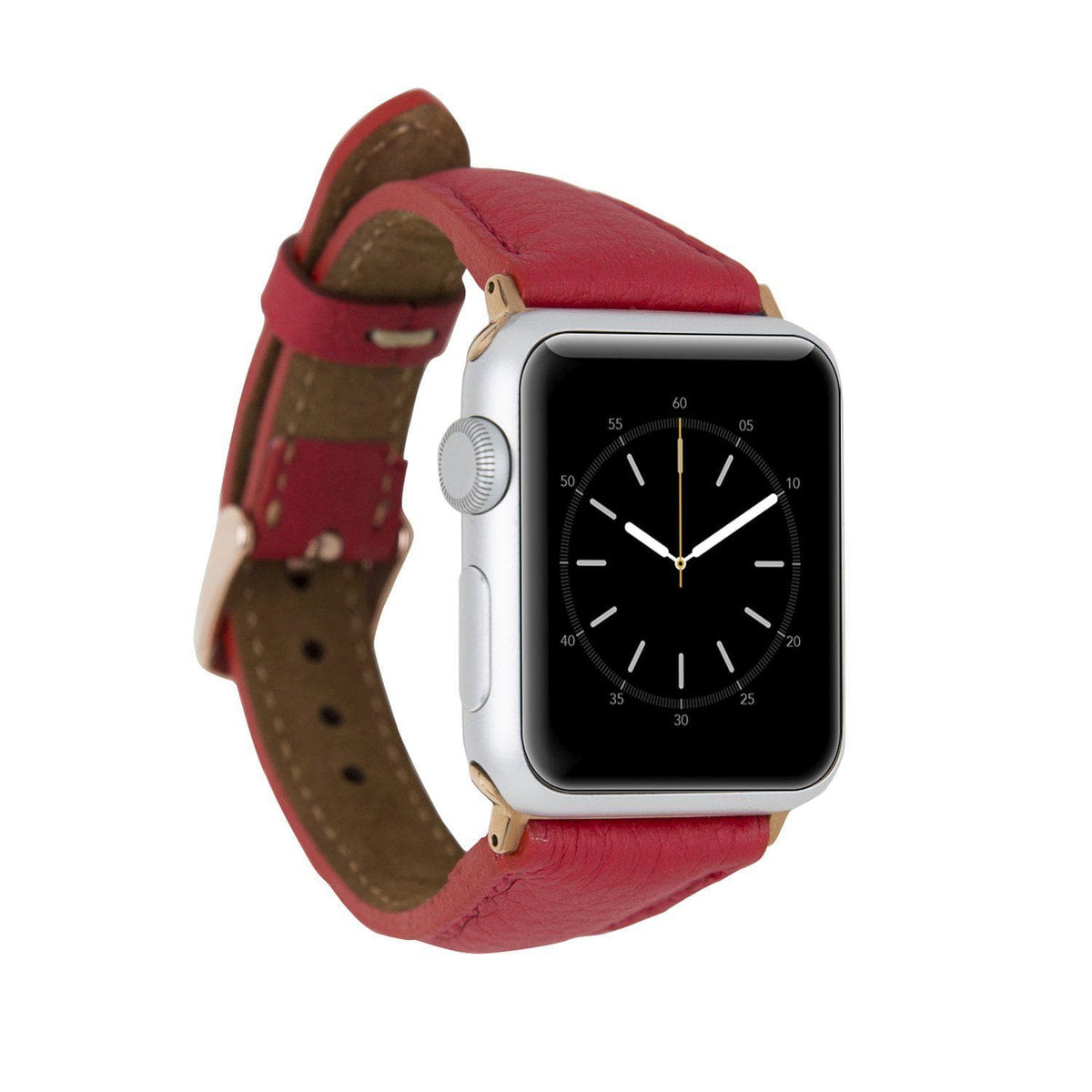 Mintfarbenes, schmales Apple Watch-Armband aus echtem Leder