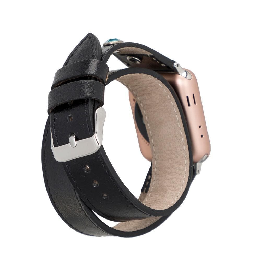 Handmade double wrap Apple Watch strap compatible with Ultra, SE & Series 1–11