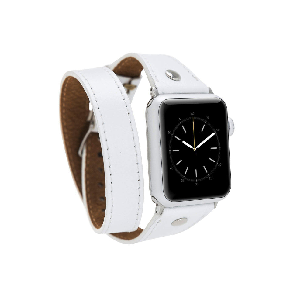 Handmade leather Apple Watch strap compatible with Ultra, SE, and Series 1-10