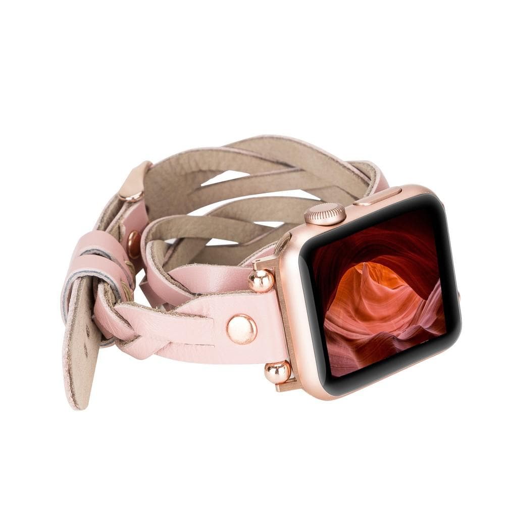 Peggy Ferro Double Tour Apple Watch Lederarmband mit Roségold-Trok
