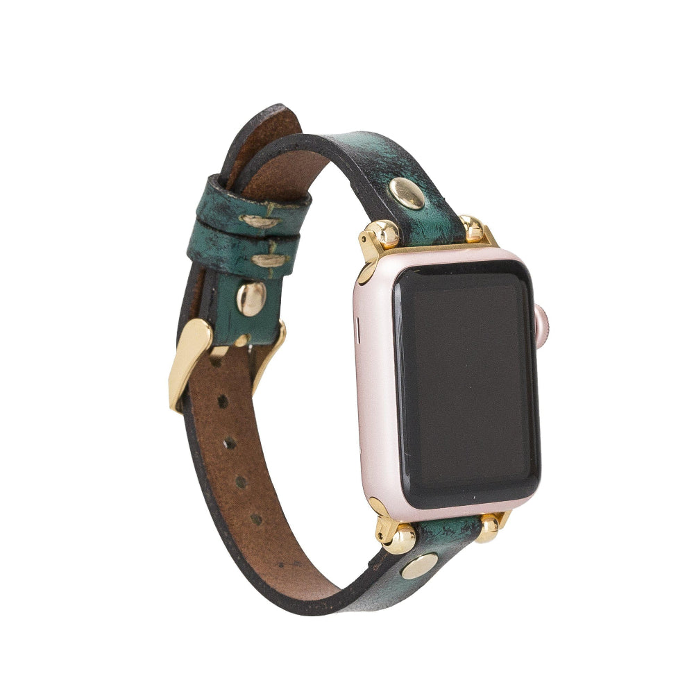 Ferro leather Apple Watch band with gold trok buckle