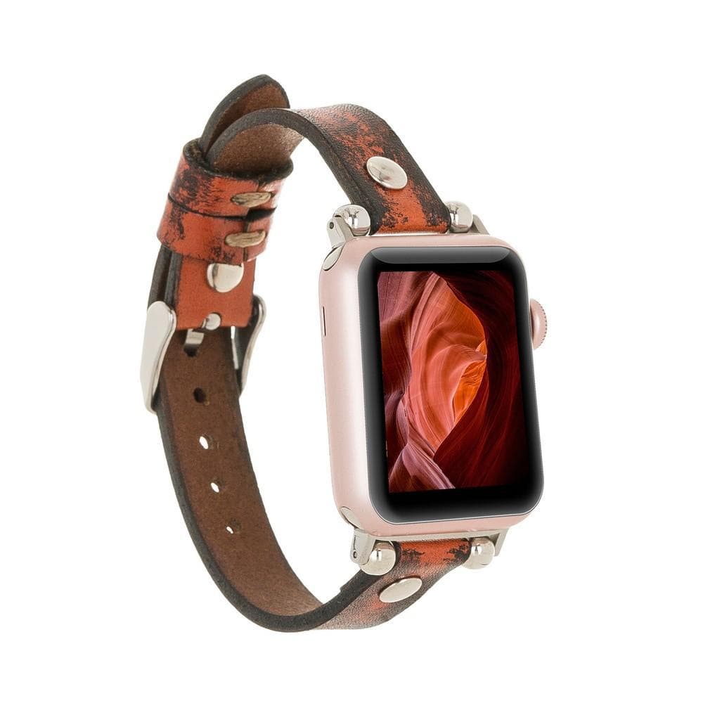 Ferro Echtlederarmband für die Apple Watch mit Gold Trok