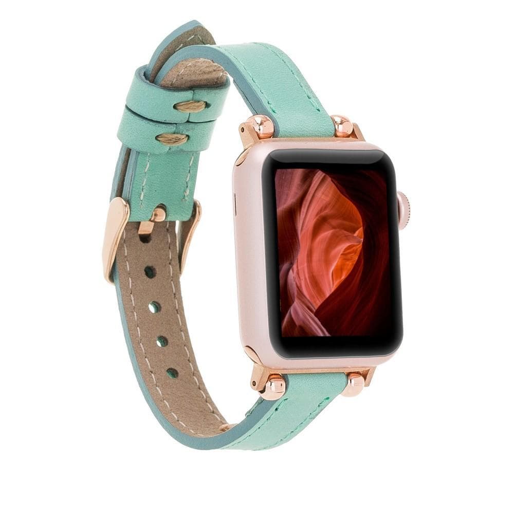 Handmade leather strap compatible with Apple Watch Ultra, SE, and Series 1–10