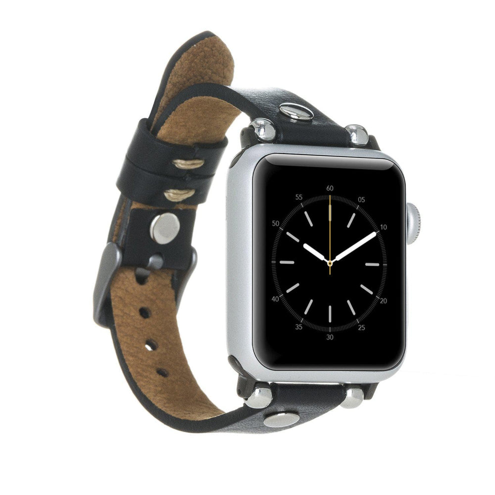 Ferro Apple Watch Echtlederarmband mit silbernem Trok