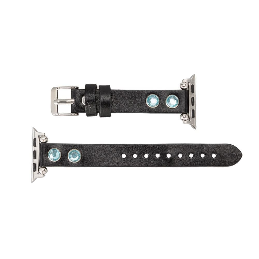 Solitare Ferro handcrafted genuine leather Apple Watch band with colorful metal buckles – compatible with Apple Watch Series 1 to Ultra 2