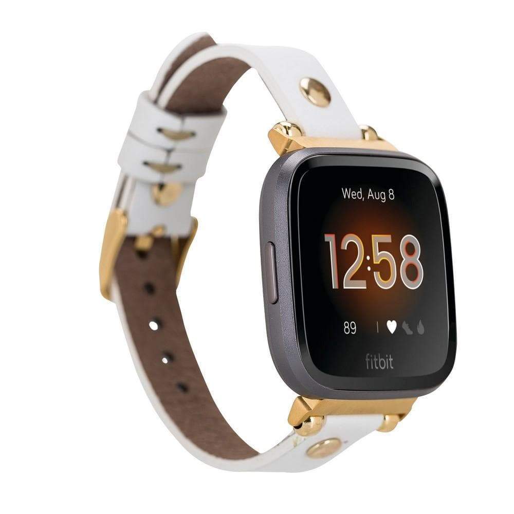 Handmade leather strap compatible with Fitbit Versa, Sense, and Versa Lite