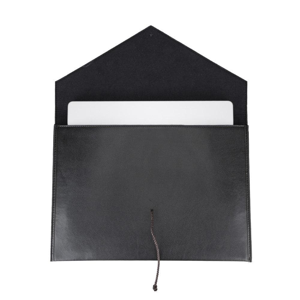 Elegant multifunctional leather laptop case with document storage