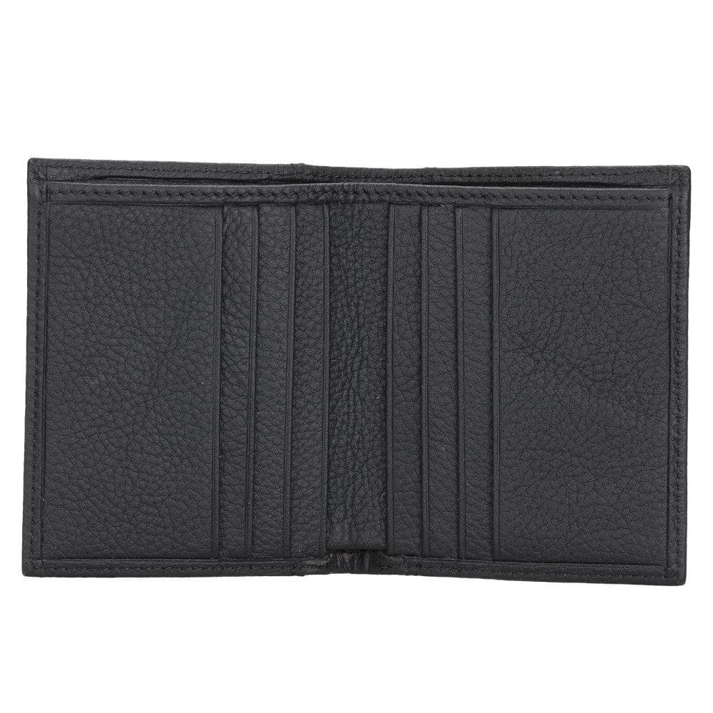 Black leather wallet on a white background