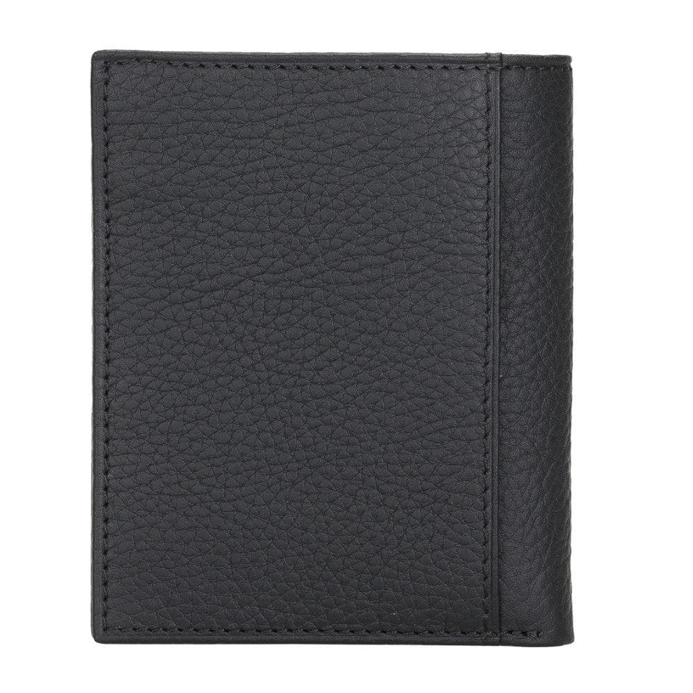 Black leather wallet on a white background