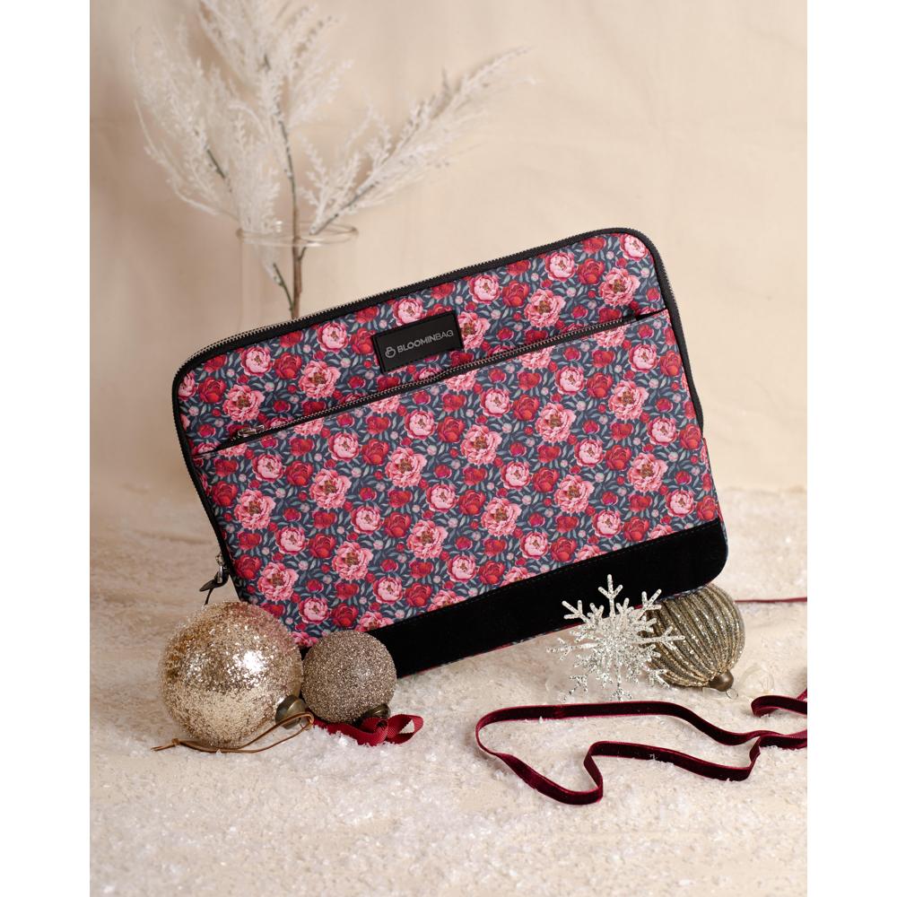 Eco-friendly leather MacBook Air 15 inch case with floral design