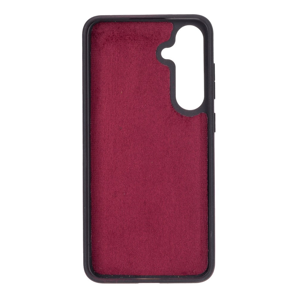 Red phone case with black border on a white background
