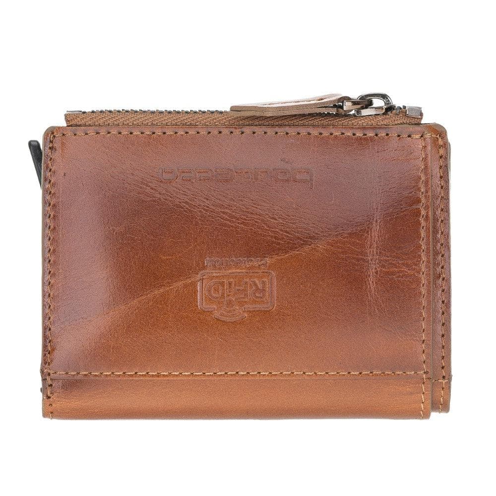 Genuine Leather Zip Mechanical Card Holder