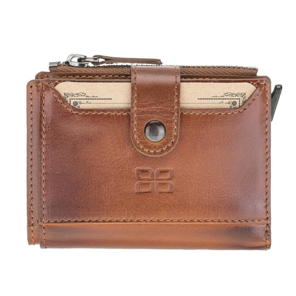 Genuine Leather Zip Mechanical Card Holder