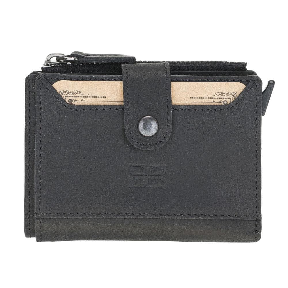 Genuine Leather Zip Mechanical Card Holder