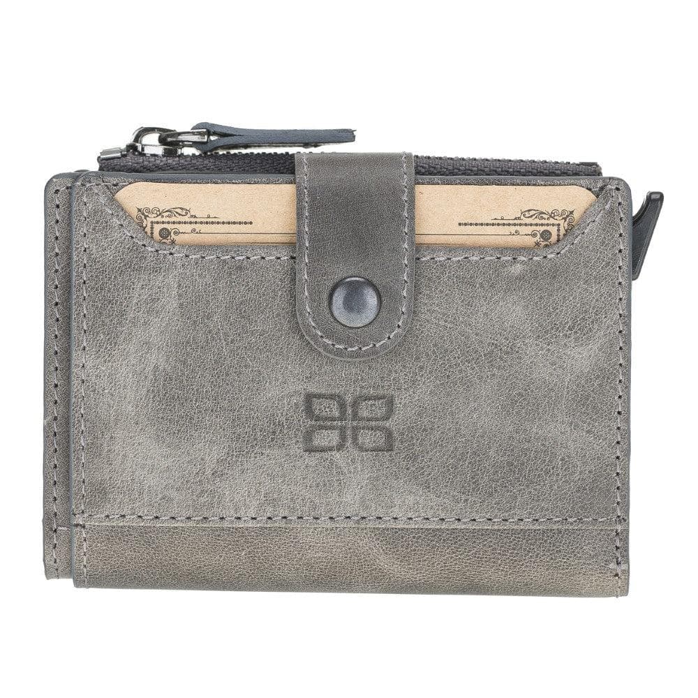 Genuine Leather Zip Mechanical Card Holder