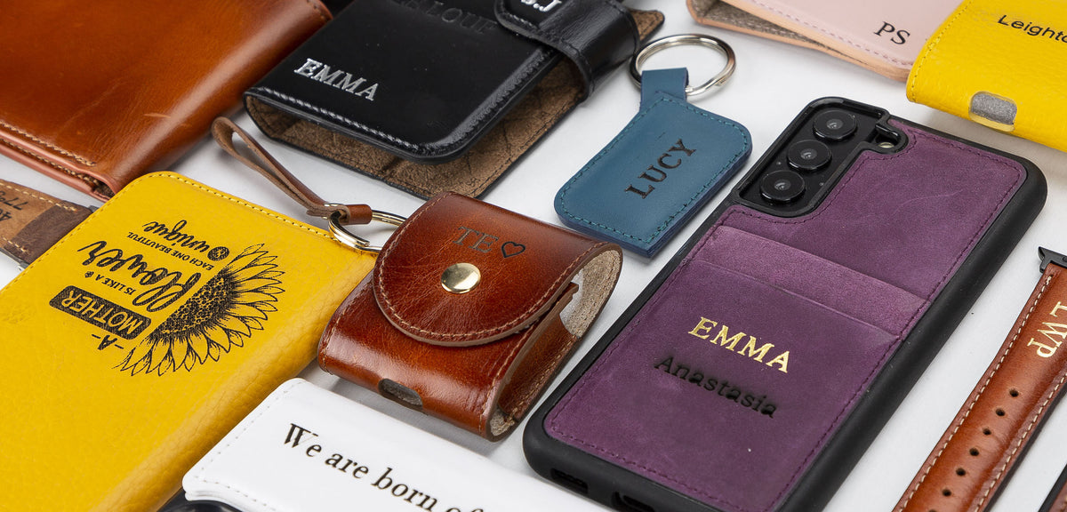 personalized leather phone case watch band