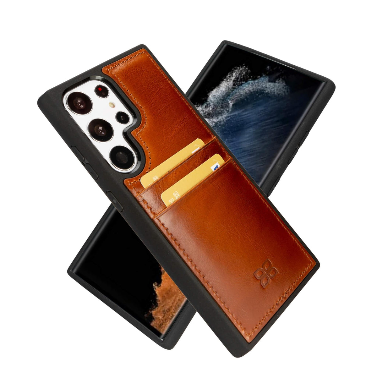 Samsung Galaxy S23 Serie Leder-Backcover mit Kartenhalter