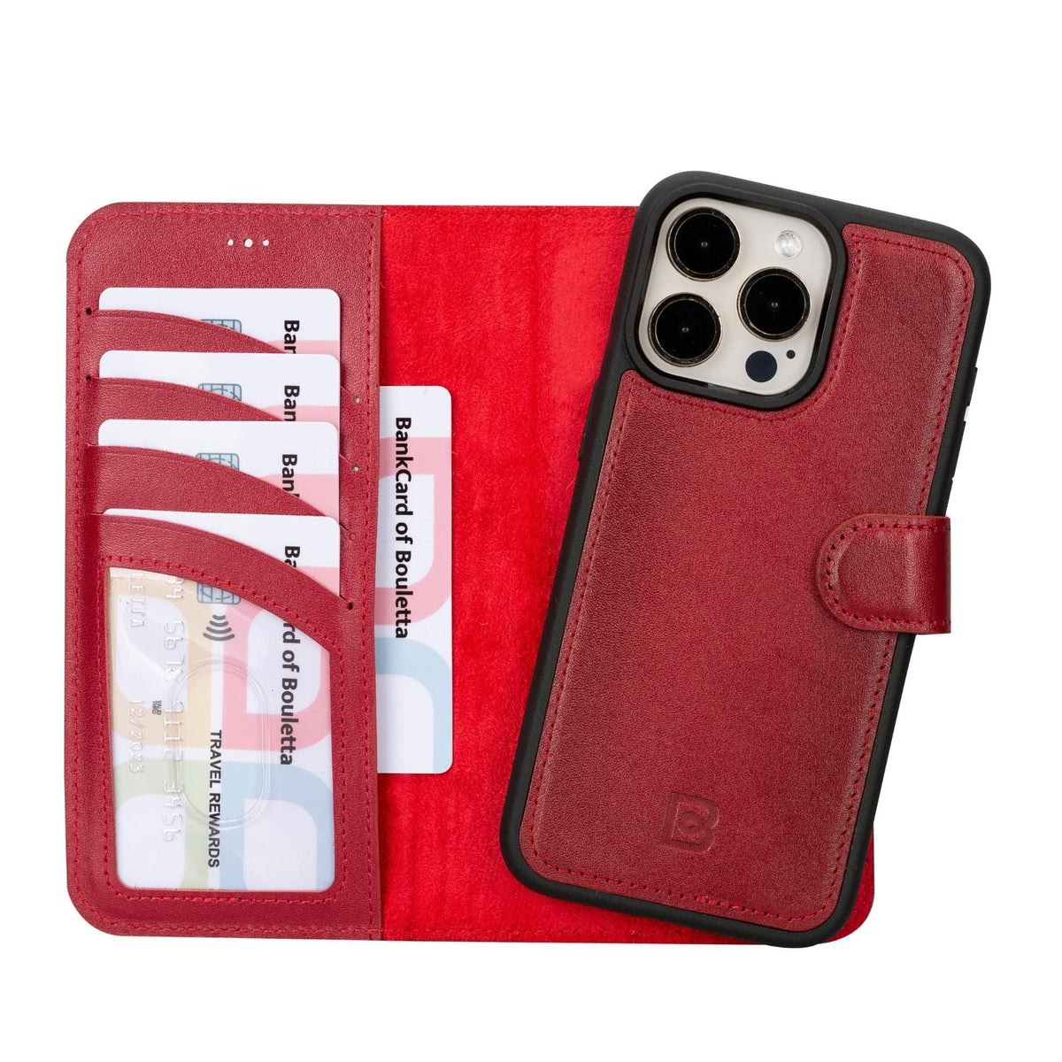 Monaco iPhone 15 Plus (6.7") Leder-Brieftaschenhülle